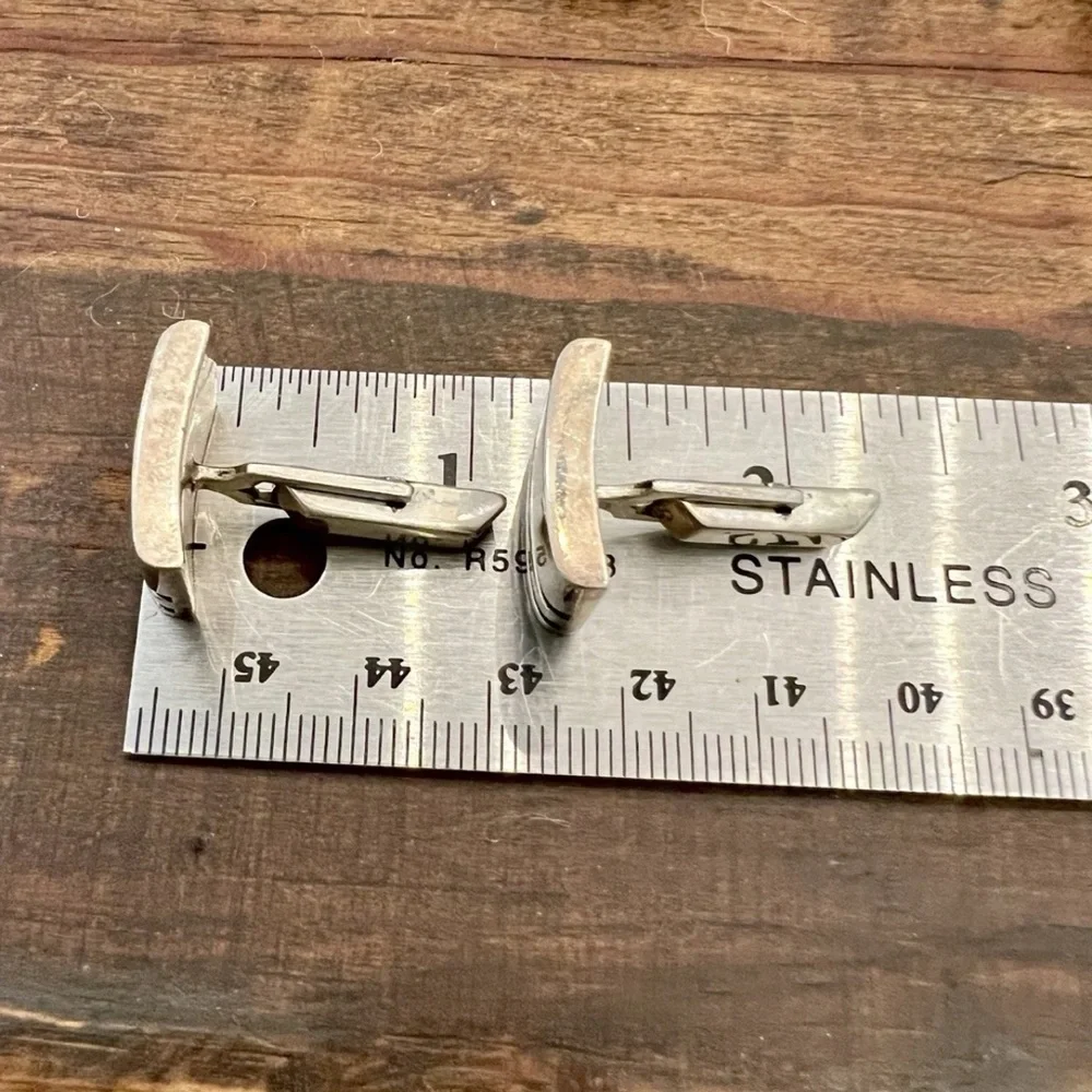 20g Sterling GRAD GLAM! MCM Designer Silver Cuff Links, Jacob M. Oldak Vintage